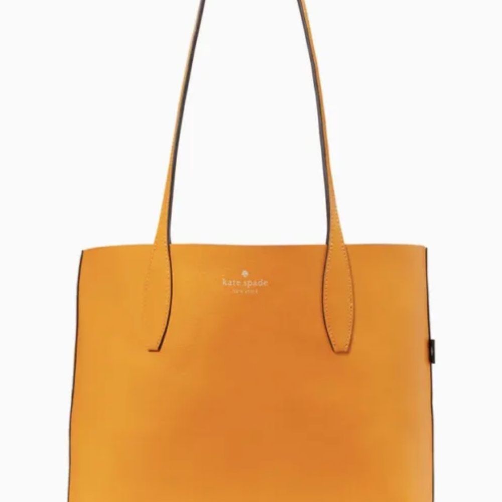 Kate Spade Clementine Small Reversible Tote Cream Multi Orange Zip Pouch Clutch - Picture 5 of 5